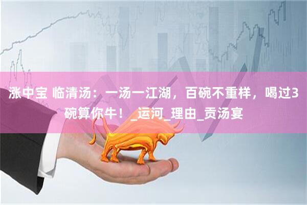 涨中宝 临清汤：一汤一江湖，百碗不重样，喝过3碗算你牛！_运河_理由_贡汤宴