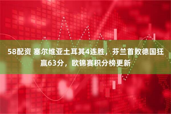 58配资 塞尔维亚土耳其4连胜，芬兰首败德国狂赢63分，欧锦赛积分榜更新