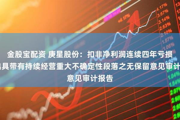 金股宝配资 庚星股份：扣非净利润连续四年亏损 被出具带有持续经营重大不确定性段落之无保留意见审计报告